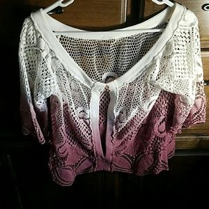Lace cover up shirt
